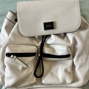 DKNY Cream Women's Backpack with Black Accents